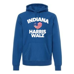 Indiana Loves Harris Walz America Vote Indianapolis Democrat Cute Gift Premium Hoodie