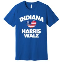 Indiana Loves Harris Walz America Vote Indianapolis Democrat Cute Gift Premium T-Shirt