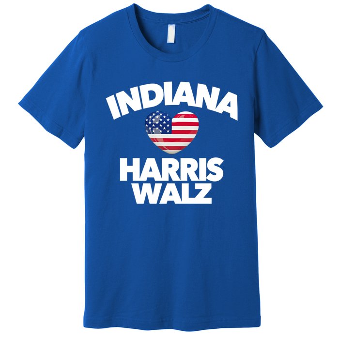 Indiana Loves Harris Walz America Vote Indianapolis Democrat Cute Gift Premium T-Shirt