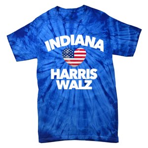 Indiana Loves Harris Walz America Vote Indianapolis Democrat Cute Gift Tie-Dye T-Shirt