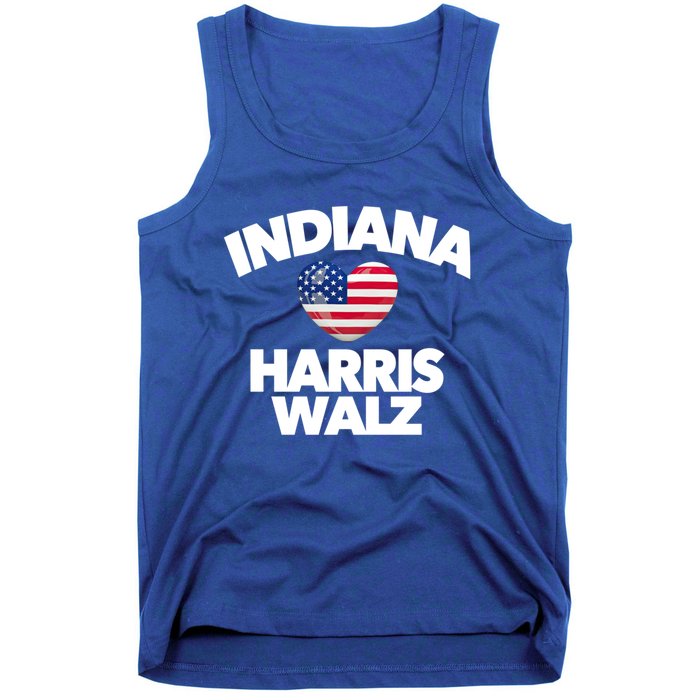 Indiana Loves Harris Walz America Vote Indianapolis Democrat Cute Gift Tank Top