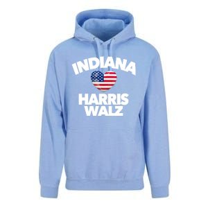 Indiana Loves Harris Walz America Vote Indianapolis Democrat Cute Gift Unisex Surf Hoodie