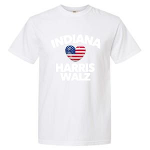 Indiana Loves Harris Walz America Vote Indianapolis Democrat Cute Gift Garment-Dyed Heavyweight T-Shirt