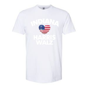 Indiana Loves Harris Walz America Vote Indianapolis Democrat Cute Gift Softstyle CVC T-Shirt