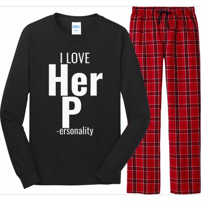 I Love His D Love Her P Funny Matching Couples Long Sleeve Pajama Set