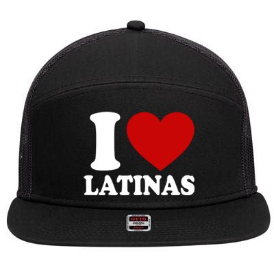 I Love Heart Latinas 7 Panel Mesh Trucker Snapback Hat