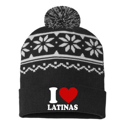 I Love Heart Latinas USA-Made Snowflake Beanie