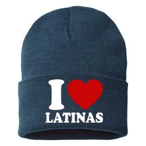 I Love Heart Latinas Sustainable Knit Beanie