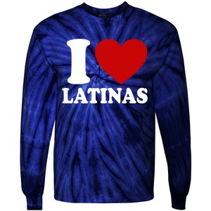 I Love Heart Latinas Tie-Dye Long Sleeve Shirt