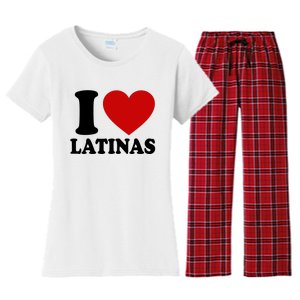 I Love Heart Latinas Women's Flannel Pajama Set