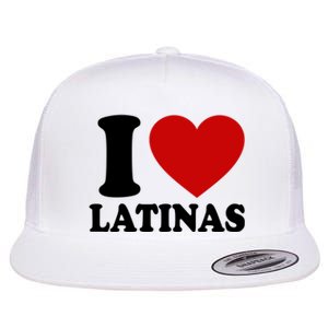 I Love Heart Latinas Flat Bill Trucker Hat