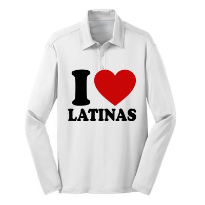 I Love Heart Latinas Silk Touch Performance Long Sleeve Polo