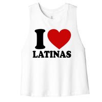 I Love Heart Latinas Women's Racerback Cropped Tank