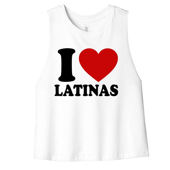 I Love Heart Latinas Women's Racerback Cropped Tank