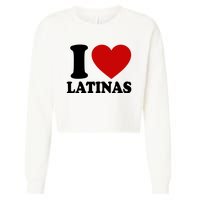 I Love Heart Latinas Cropped Pullover Crew