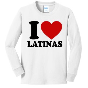 I Love Heart Latinas Kids Long Sleeve Shirt