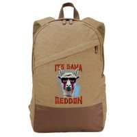 It's Llamageddon Halloween Llama Zombie Funny Spooky Costumes Graphic Plus Size Cotton Canvas Backpack