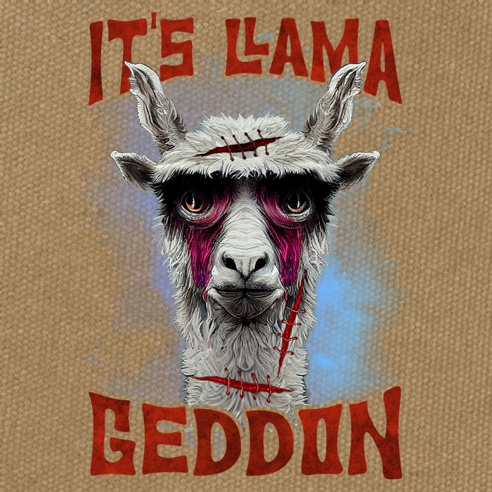 It's Llamageddon Halloween Llama Zombie Funny Spooky Costumes Graphic Plus Size Cotton Canvas Backpack