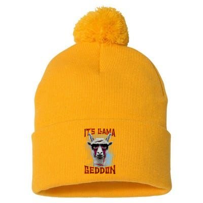 It's Llamageddon Halloween Llama Zombie Funny Spooky Costumes Graphic Plus Size Pom Pom 12in Knit Beanie