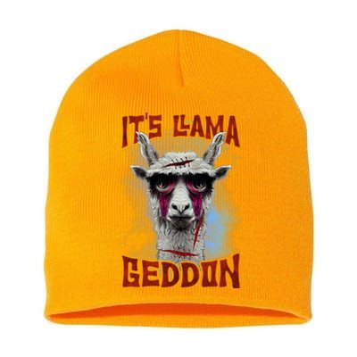 It's Llamageddon Halloween Llama Zombie Funny Spooky Costumes Graphic Plus Size Short Acrylic Beanie