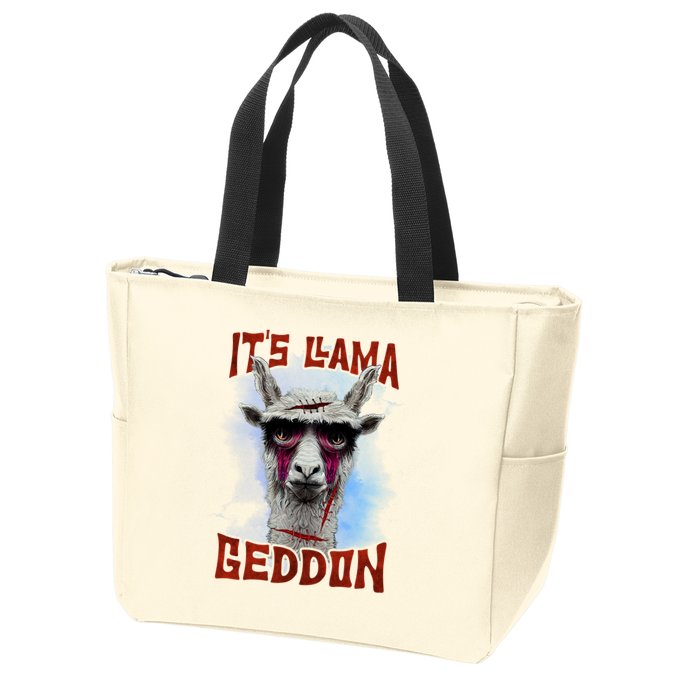 It's Llamageddon Halloween Llama Zombie Funny Spooky Costumes Graphic Plus Size Zip Tote Bag
