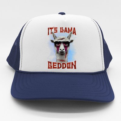 It's Llamageddon Halloween Llama Zombie Funny Spooky Costumes Graphic Plus Size Trucker Hat