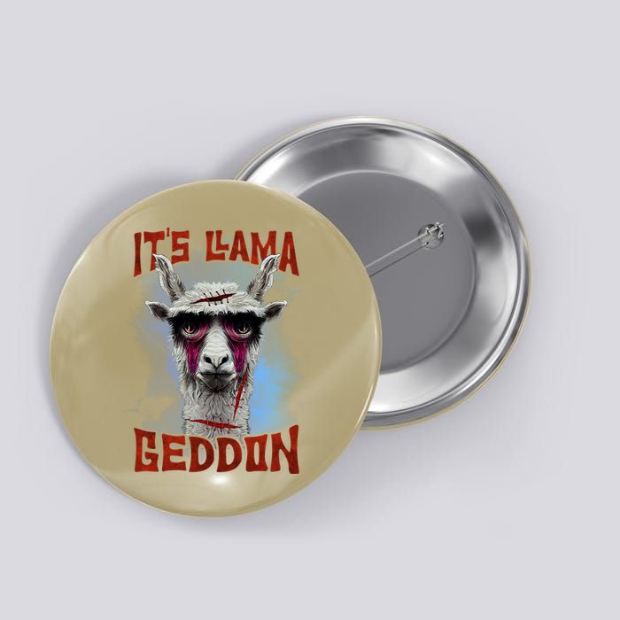 It's Llamageddon Halloween Llama Zombie Funny Spooky Costumes Graphic Plus Size Button