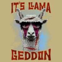 It's Llamageddon Halloween Llama Zombie Funny Spooky Costumes Graphic Plus Size Button