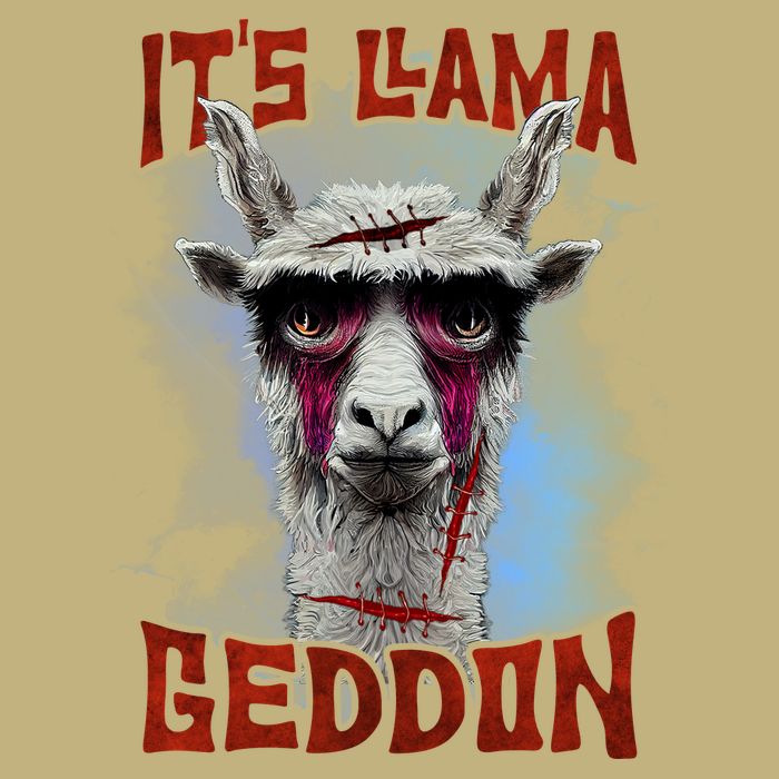 It's Llamageddon Halloween Llama Zombie Funny Spooky Costumes Graphic Plus Size Button