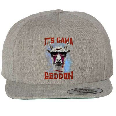 It's Llamageddon Halloween Llama Zombie Funny Spooky Costumes Graphic Plus Size Wool Snapback Cap