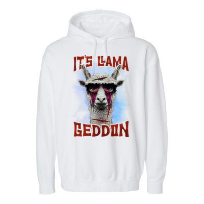 It's Llamageddon Halloween Llama Zombie Funny Spooky Costumes Graphic Plus Size Garment-Dyed Fleece Hoodie