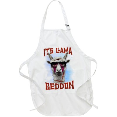 It's Llamageddon Halloween Llama Zombie Funny Spooky Costumes Graphic Plus Size Apron