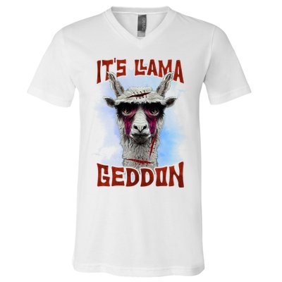 It's Llamageddon Halloween Llama Zombie Funny Spooky Costumes Graphic Plus Size V-Neck T-Shirt