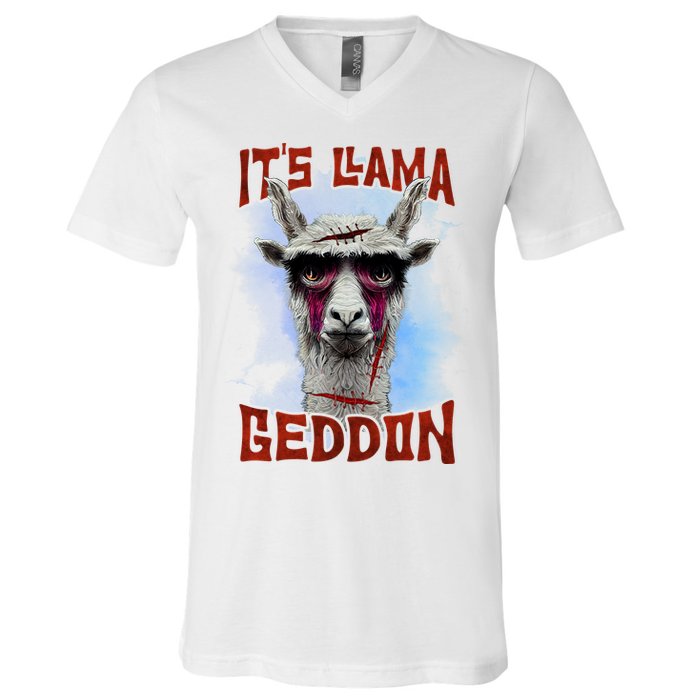 It's Llamageddon Halloween Llama Zombie Funny Spooky Costumes Graphic Plus Size V-Neck T-Shirt