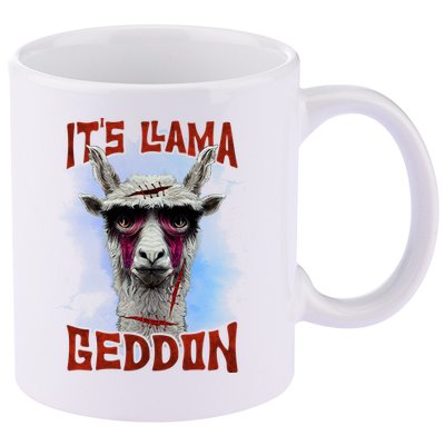 It's Llamageddon Halloween Llama Zombie Funny Spooky Costumes Graphic Plus Size 11oz C Handle Ceramic Mug