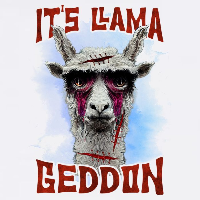It's Llamageddon Halloween Llama Zombie Funny Spooky Costumes Graphic Plus Size Women's Long Sleeve Flannel Pajama Set 