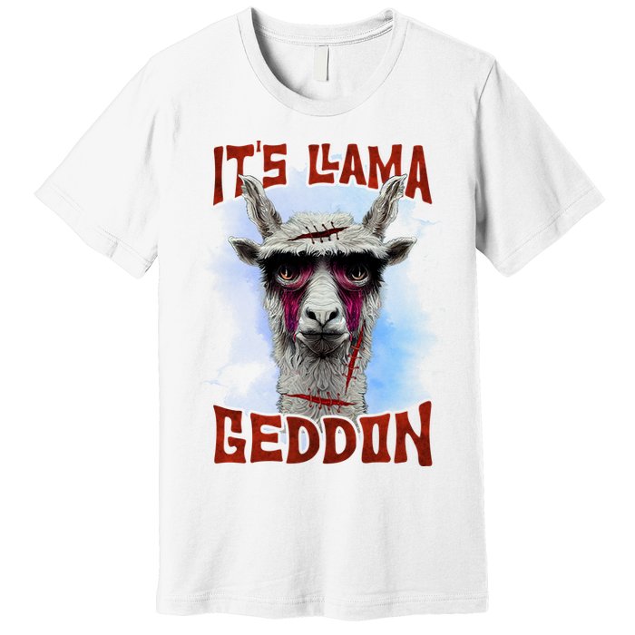 It's Llamageddon Halloween Llama Zombie Funny Spooky Costumes Graphic Plus Size Premium T-Shirt