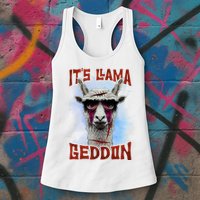 It's Llamageddon Halloween Llama Zombie Funny Spooky Costumes Graphic Plus Size Womens Tank Top