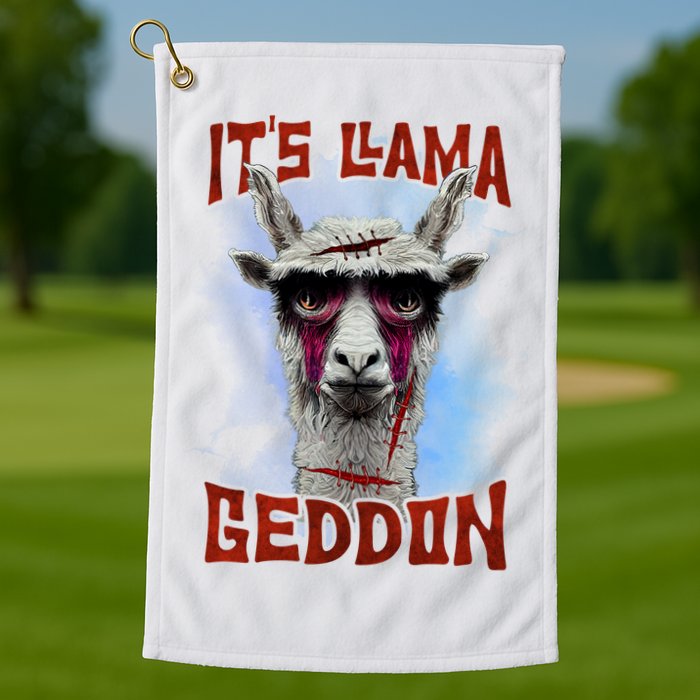 It's Llamageddon Halloween Llama Zombie Funny Spooky Costumes Graphic Plus Size Golf Towel