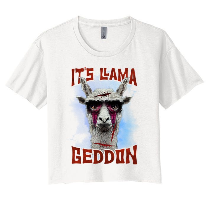 It's Llamageddon Halloween Llama Zombie Funny Spooky Costumes Graphic Plus Size Crop Top