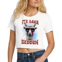 It's Llamageddon Halloween Llama Zombie Funny Spooky Costumes Graphic Plus Size Crop Top