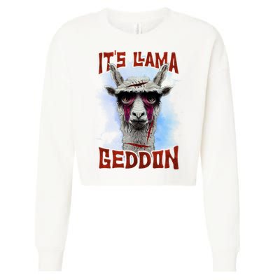 It's Llamageddon Halloween Llama Zombie Funny Spooky Costumes Graphic Plus Size Cropped Pullover Crew