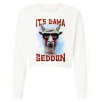 It's Llamageddon Halloween Llama Zombie Funny Spooky Costumes Graphic Plus Size Cropped Pullover Crew