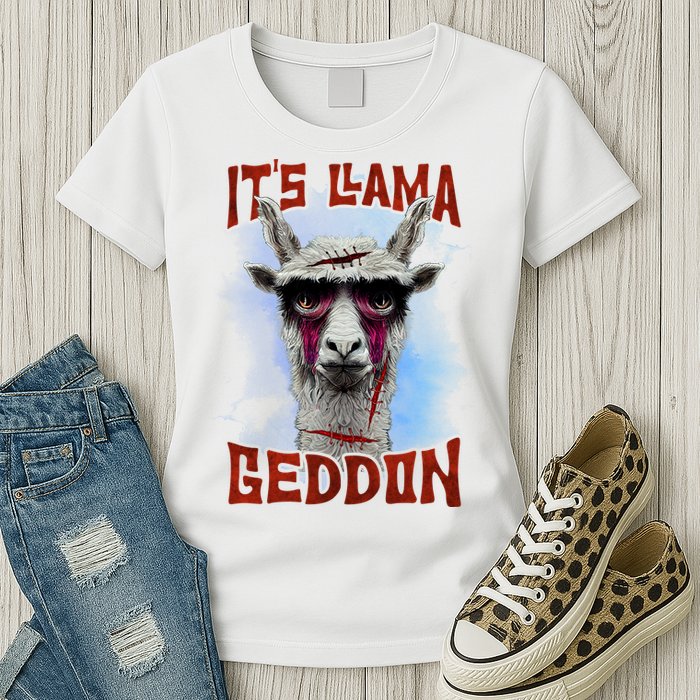 It's Llamageddon Halloween Llama Zombie Funny Spooky Costumes Graphic Plus Size Womens T-Shirt
