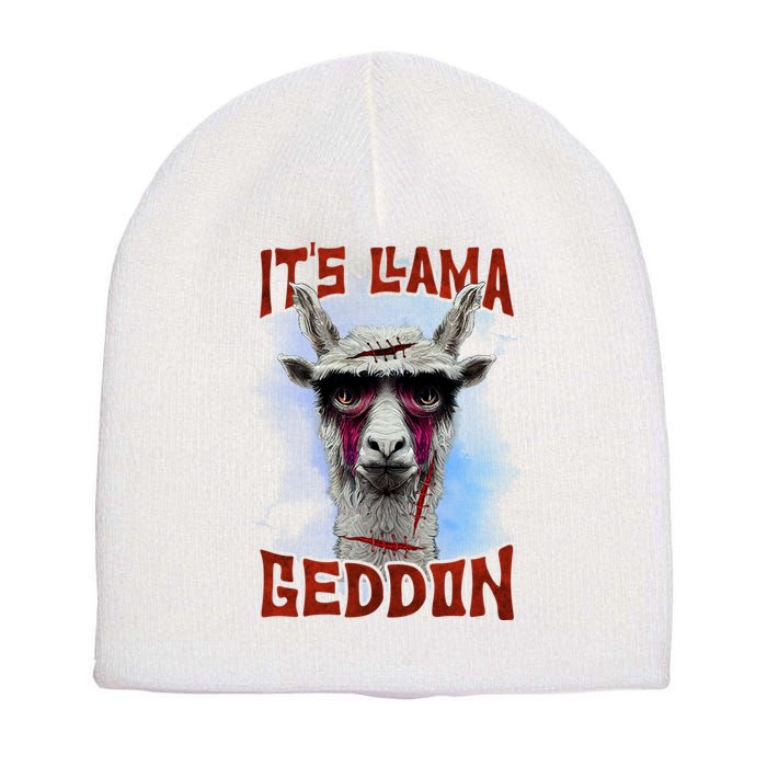 It's Llamageddon Halloween Llama Zombie Funny Spooky Costumes Graphic Plus Size Short Acrylic Beanie