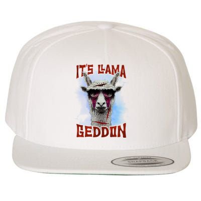 It's Llamageddon Halloween Llama Zombie Funny Spooky Costumes Graphic Plus Size Wool Snapback Cap