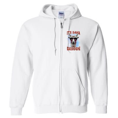 It's Llamageddon Halloween Llama Zombie Funny Spooky Costumes Graphic Plus Size Full Zip Hoodie