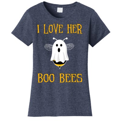 I Love Her Boo Bees Funny Couple Matching Halloween Women's T-Shirt