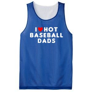 I Love Hot Baseball Dads Funny Red Heart Gift Mesh Reversible Basketball Jersey Tank