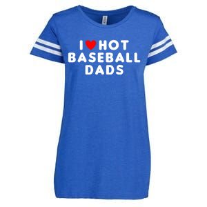 I Love Hot Baseball Dads Funny Red Heart Gift Enza Ladies Jersey Football T-Shirt